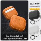 Leather Pattern AirPods Pro Case TPU Protective Cover with Keychain