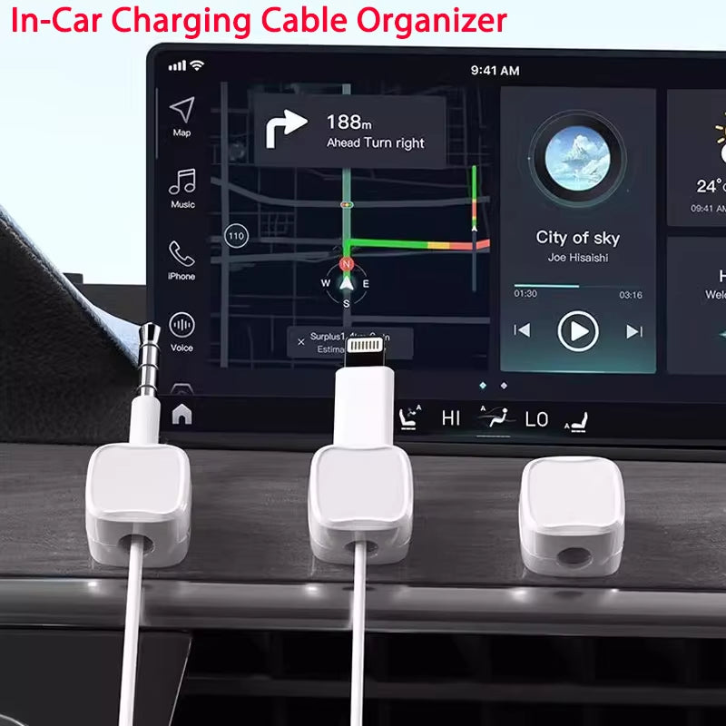 Magnetic Cable Clip Organizer Adhesive Wire Holder Desk Cable Management