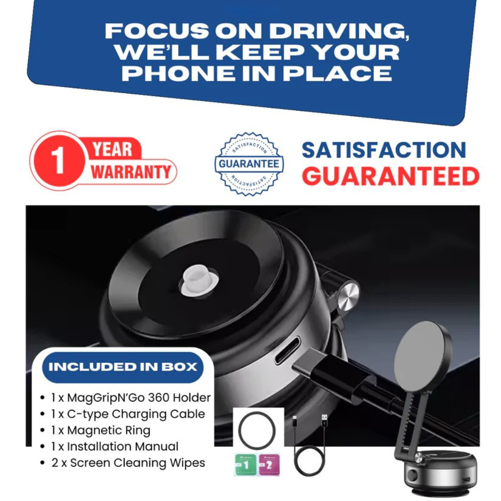 360° Magnetic Car Mount with Adjustable Arm