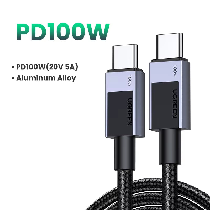 100W USB C to USB C Cable PD Fast Charging Nylon Braided 5A E-Marker