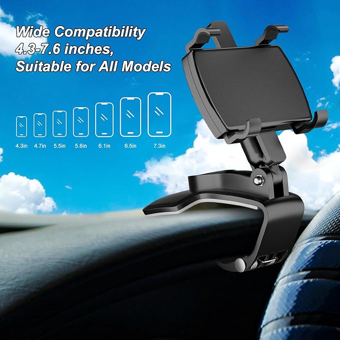 Adjustable Clip-On Dashboard Phone Holder