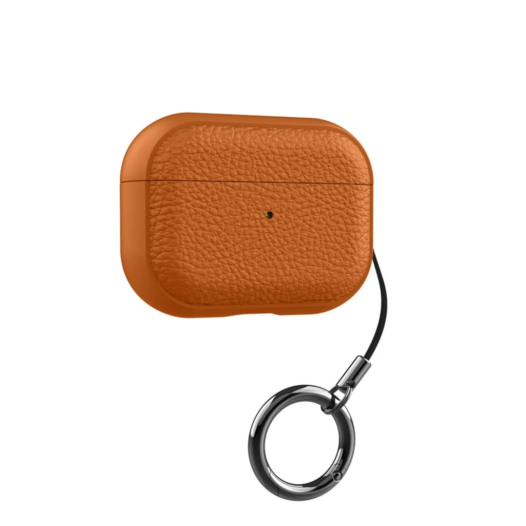 Leather Pattern AirPods Pro Case TPU Protective Cover with Keychain