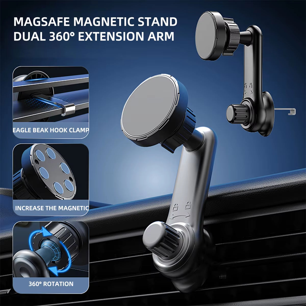 Magnetic Gravity Car Phone Holder Air Vent Mount Universal 4.7–7 Inch