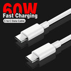 60W USB C to USB C Cable Fast Charging Data Cable Type C Cord