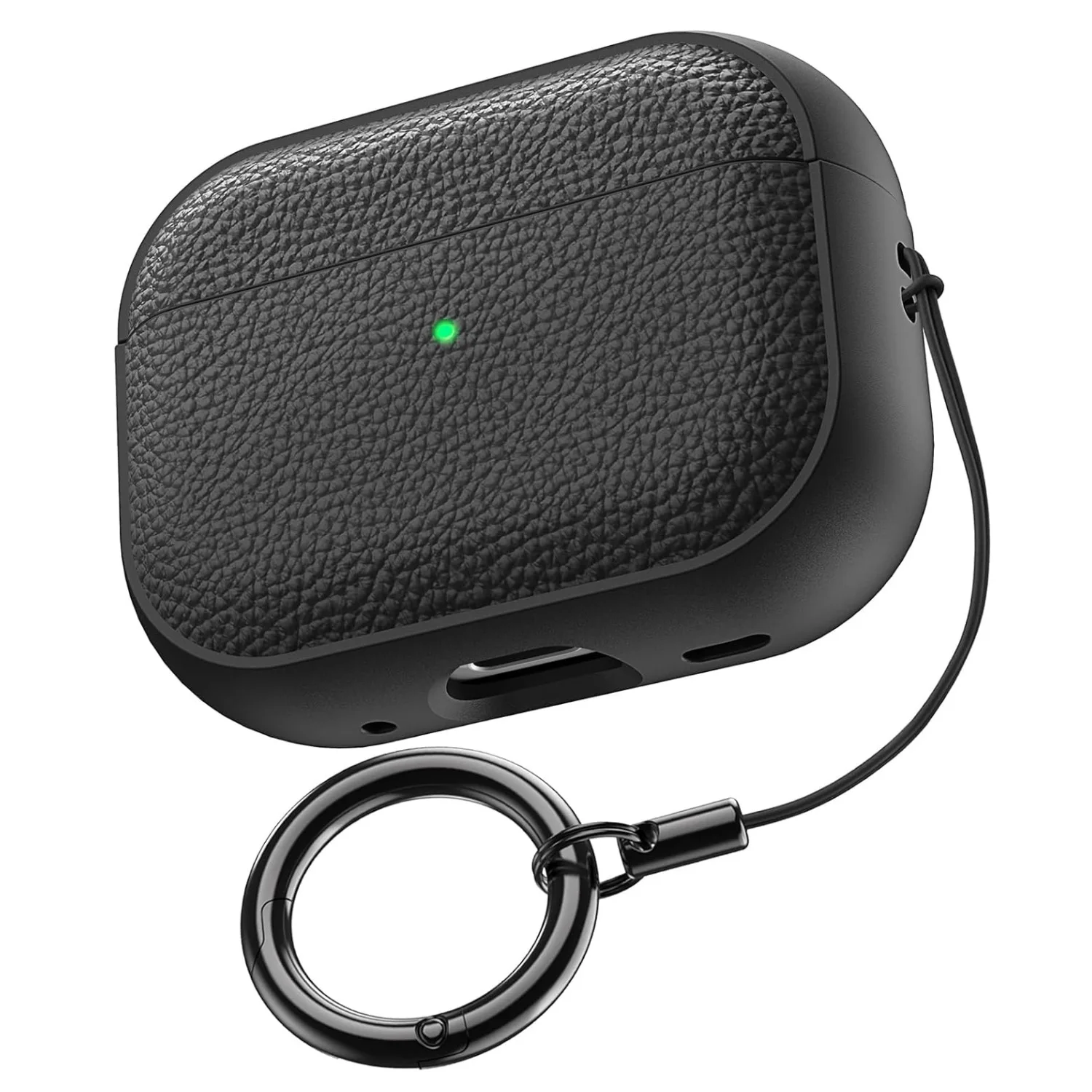 Leather Pattern AirPods Case Cover TPU Protective Case with Keychain Main image