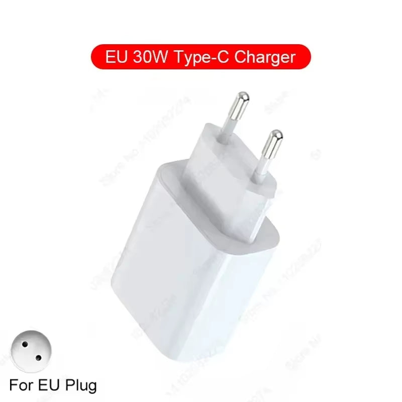 30W USB C PD Fast Charger iPhone Adapter with Type C Cable