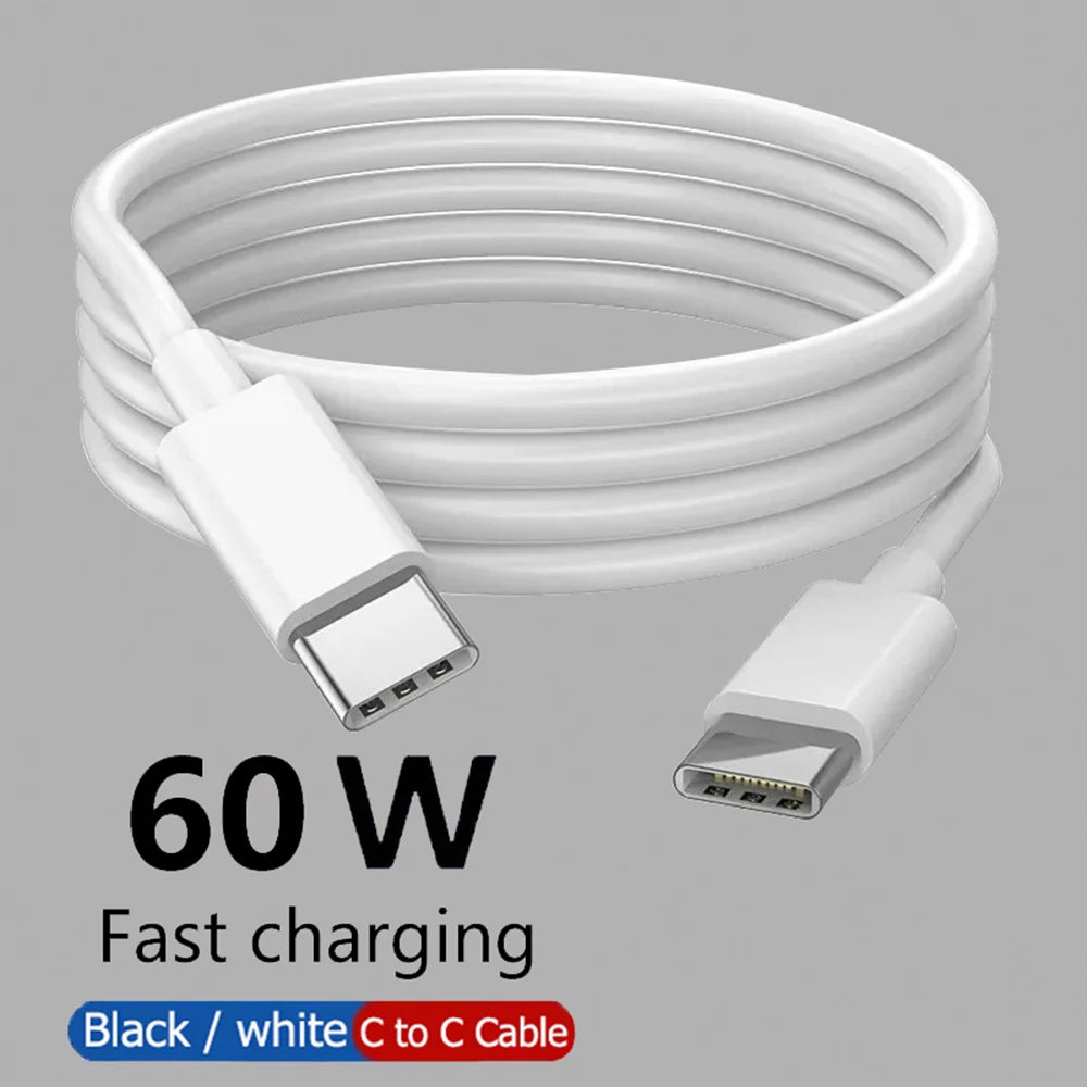 60W USB C to USB C Cable Fast Charging Data Cable Type C Cord