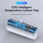 Mini Power Bank 4500mAh Portable Charger Built-in Plug Type-C Lightning
