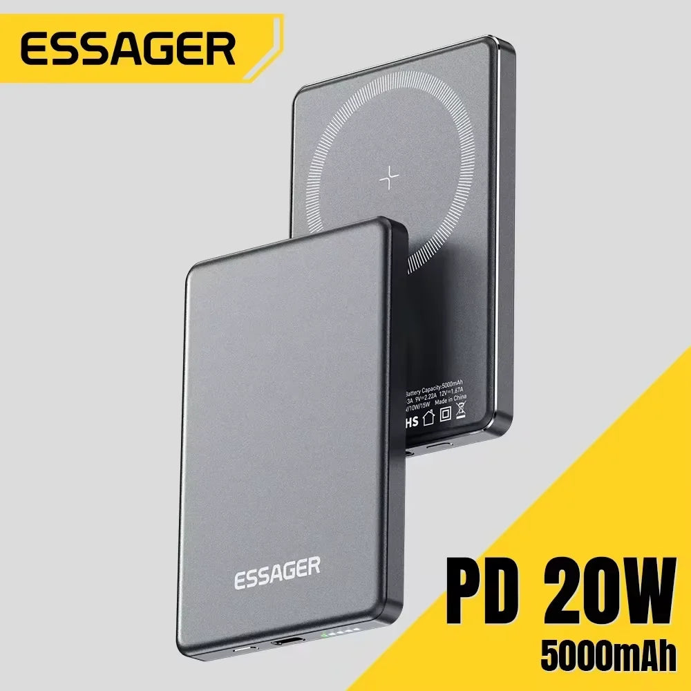 5000mAh Magnetic Wireless Power Bank 20W Fast Charging MagSafe Portable Charger