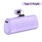 Mini Power Bank 4500mAh Portable Charger Built-in Plug Type-C Lightning
