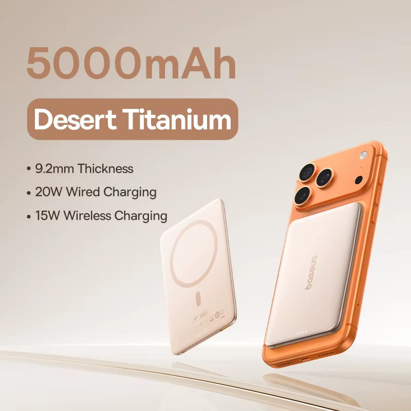 5000mAh Magnetic Power Bank Ultra Slim 15W Wireless 20W Fast Charging