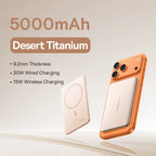 5000mAh Magnetic Power Bank Ultra Slim 15W Wireless 20W Fast Charging