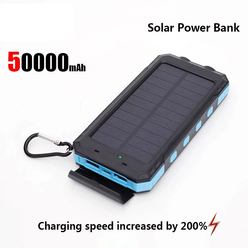 200000mAh Solar Power Bank Portable Charger USB-C USB-A Outdoor Battery