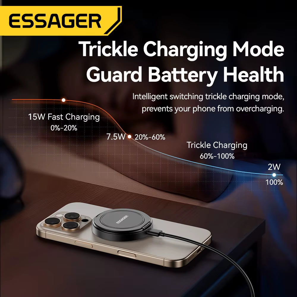Magnetic Wireless Charger 15W Fast Charging Pad Stand USB-C for iPhone AirPods