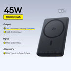 Qi2 Magnetic Power Bank 10000mAh 15W Wireless 22.5W Fast Charging Portable