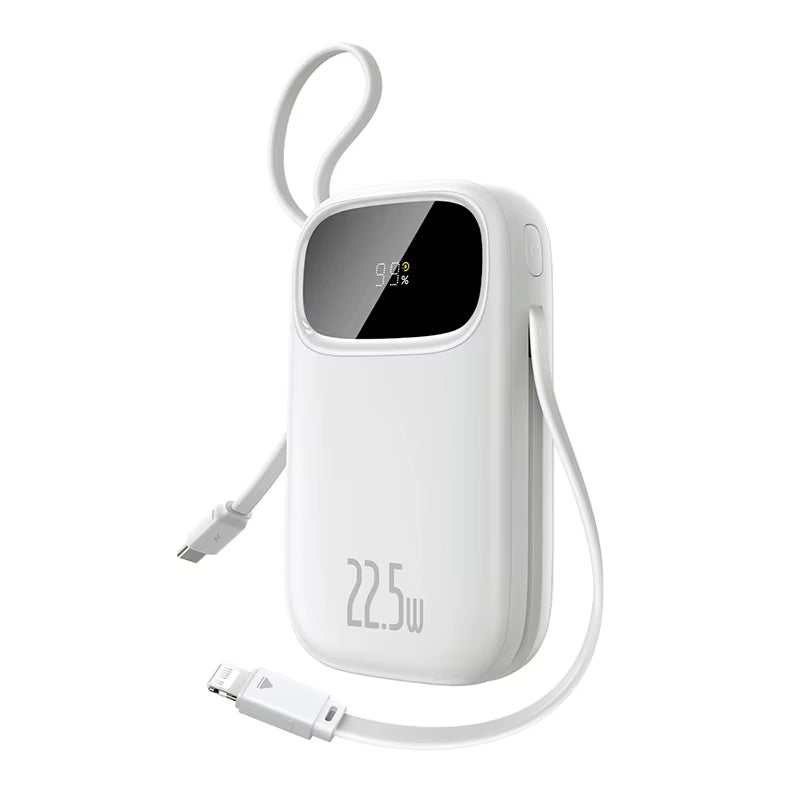 10000mAh 20000mAh Power Bank 22.5W Fast Charging Built-in USB-C Lightning Cable