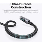 240W USB C to USB C Cable PD3.1 Fast Charging Digital Display Cord