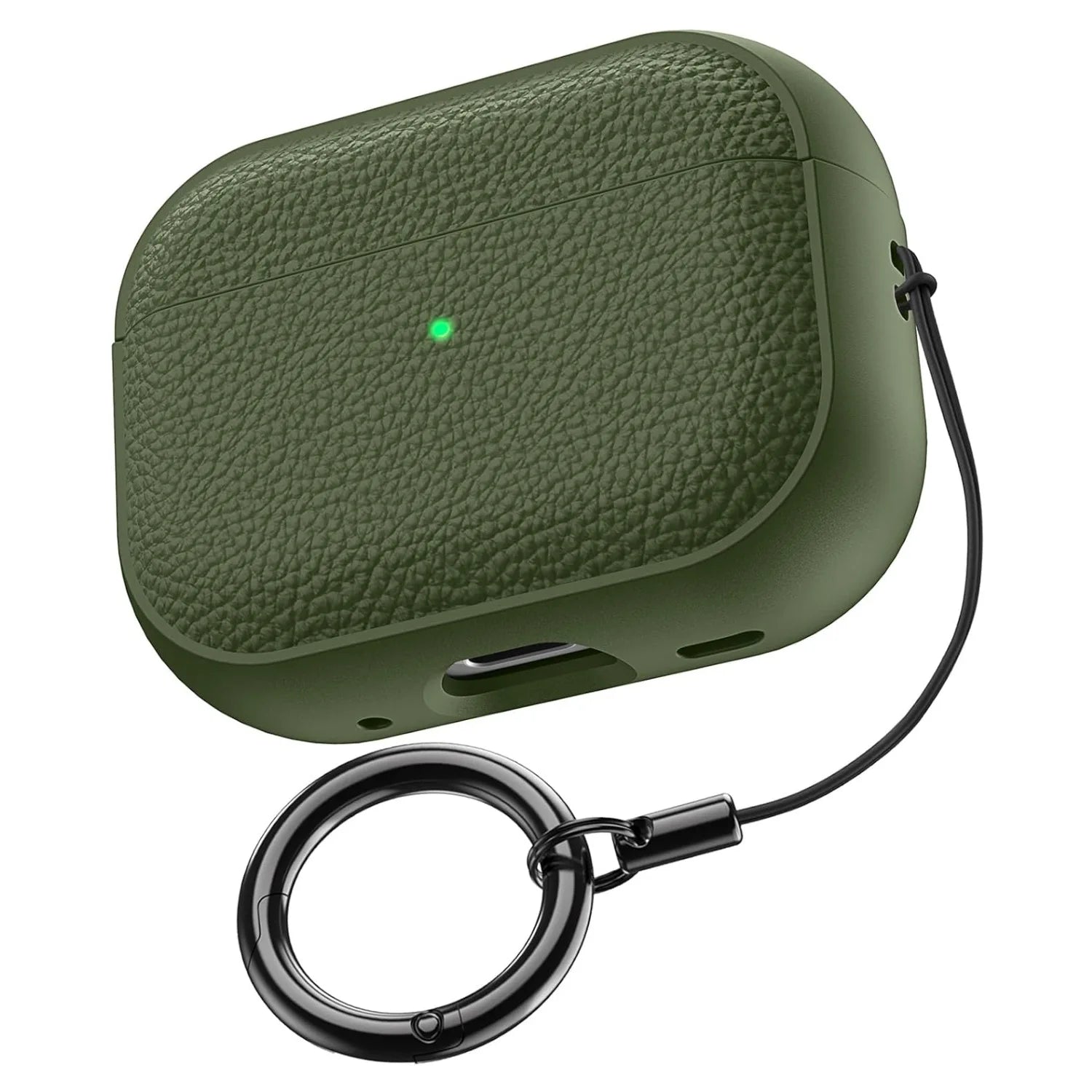 Leather Pattern AirPods Pro Case TPU Protective Cover with Keychain