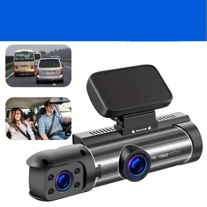 Dual View 1080P Dash Cam – Front & Inside Recording with Night Vision