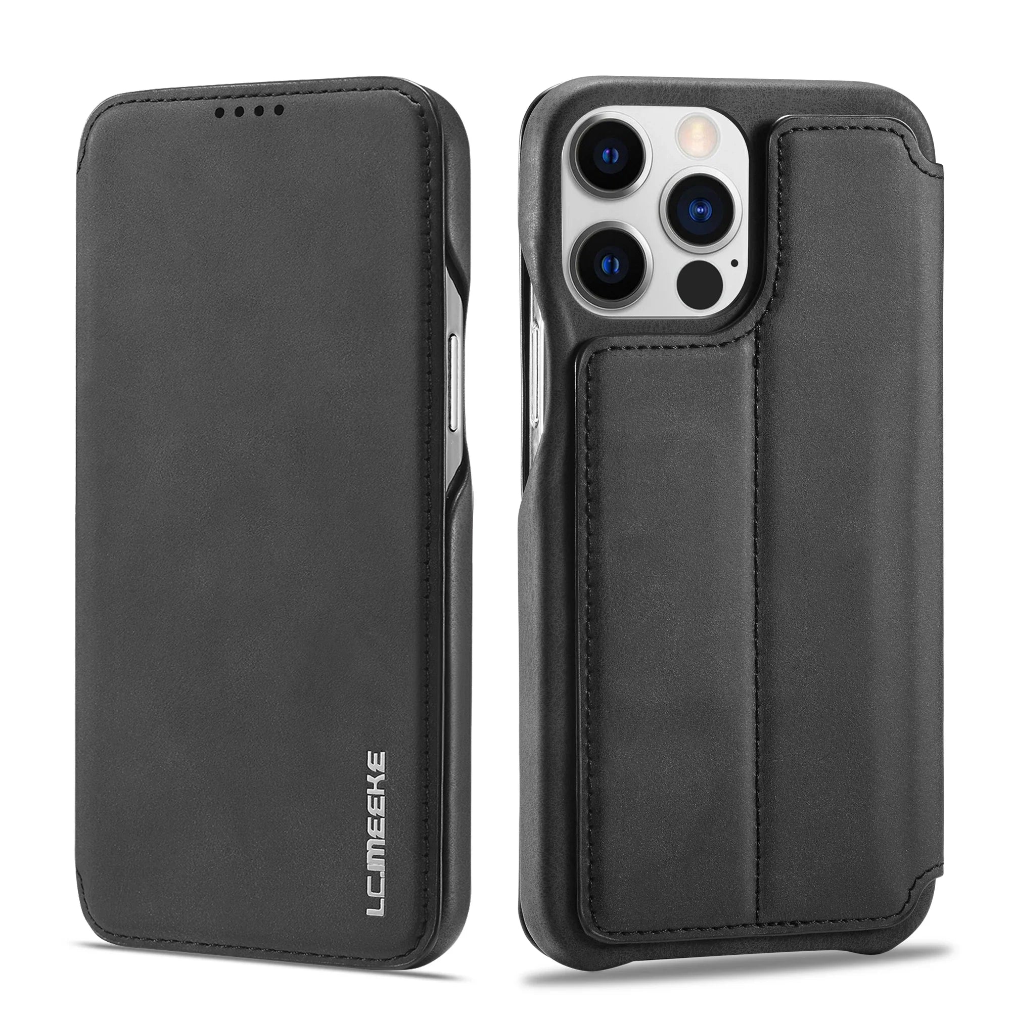 Leather Flip Wallet iPhone Case Card Holder Magnetic Book Cover