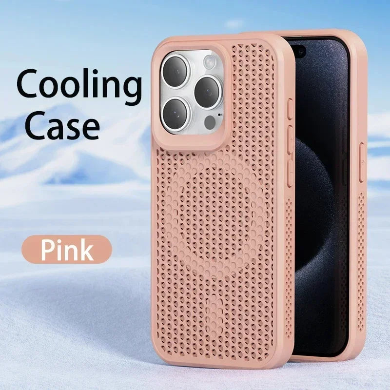 MagSafe Cooling Mesh iPhone Case Heat Dissipation Breathable Shockproof Cover