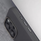 Luxury PU Leather Magnetic iPhone Case Alloy Lens Frame MagSafe Cover