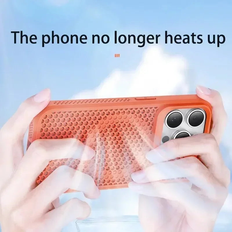 MagSafe Cooling Mesh iPhone Case Heat Dissipation Breathable Shockproof Cover