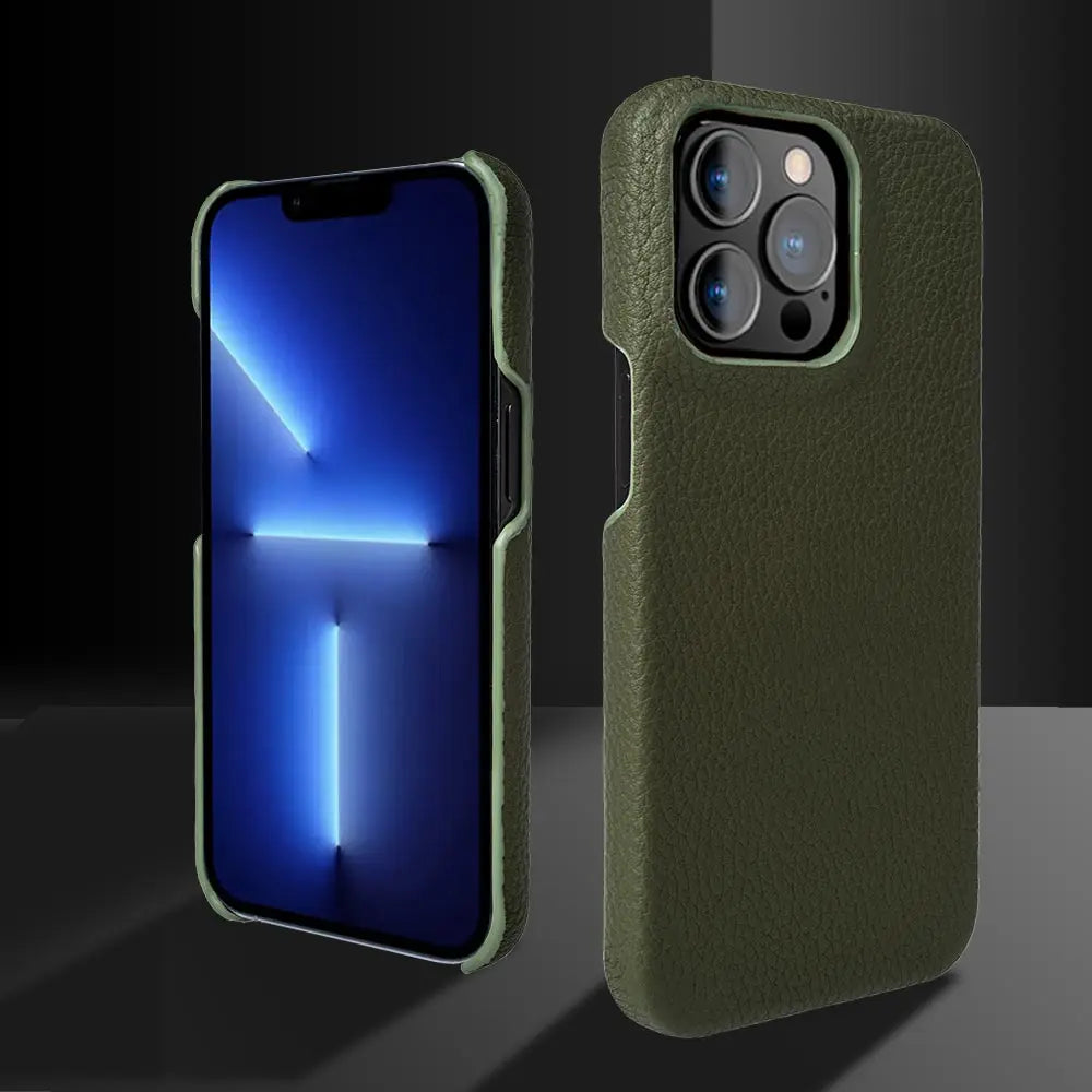 Luxury Genuine Leather iPhone Case Slim Shockproof Premium Cover