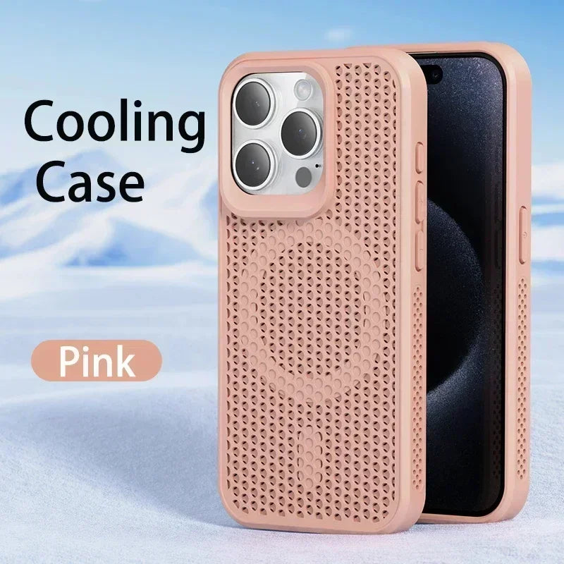 MagSafe Cooling Mesh iPhone Case Heat Dissipation Breathable Shockproof Cover