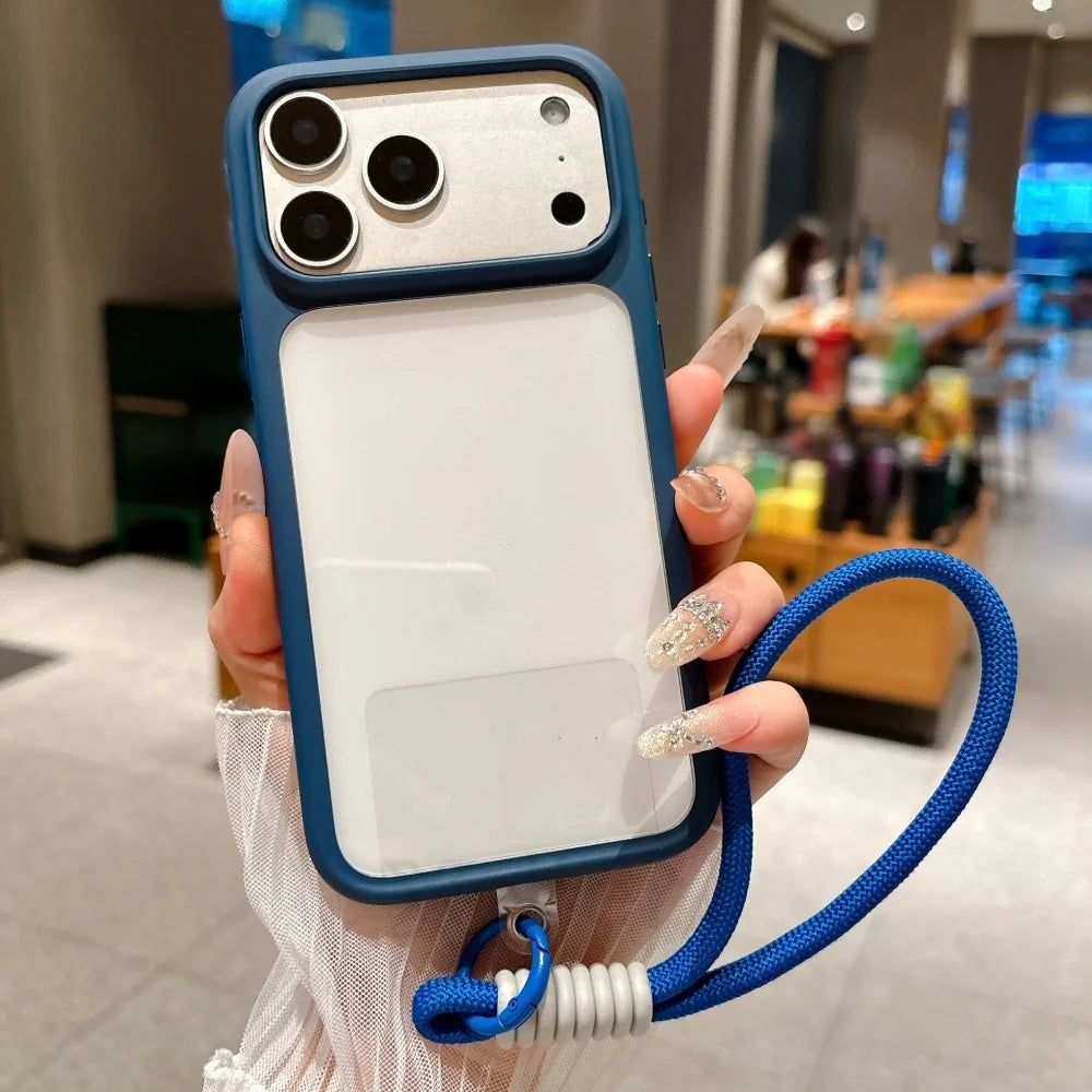 Crystal Clear iPhone Case with Camera Touch Button Shockproof Protective Cover