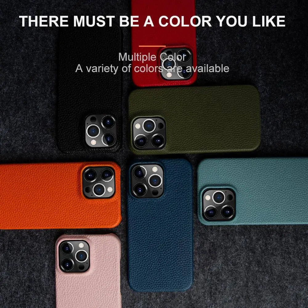 Luxury Genuine Leather iPhone Case Slim Shockproof Premium Cover