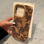 Leopard Pattern Leather iPhone Case Shockproof TPU Stylish Protective Cover
