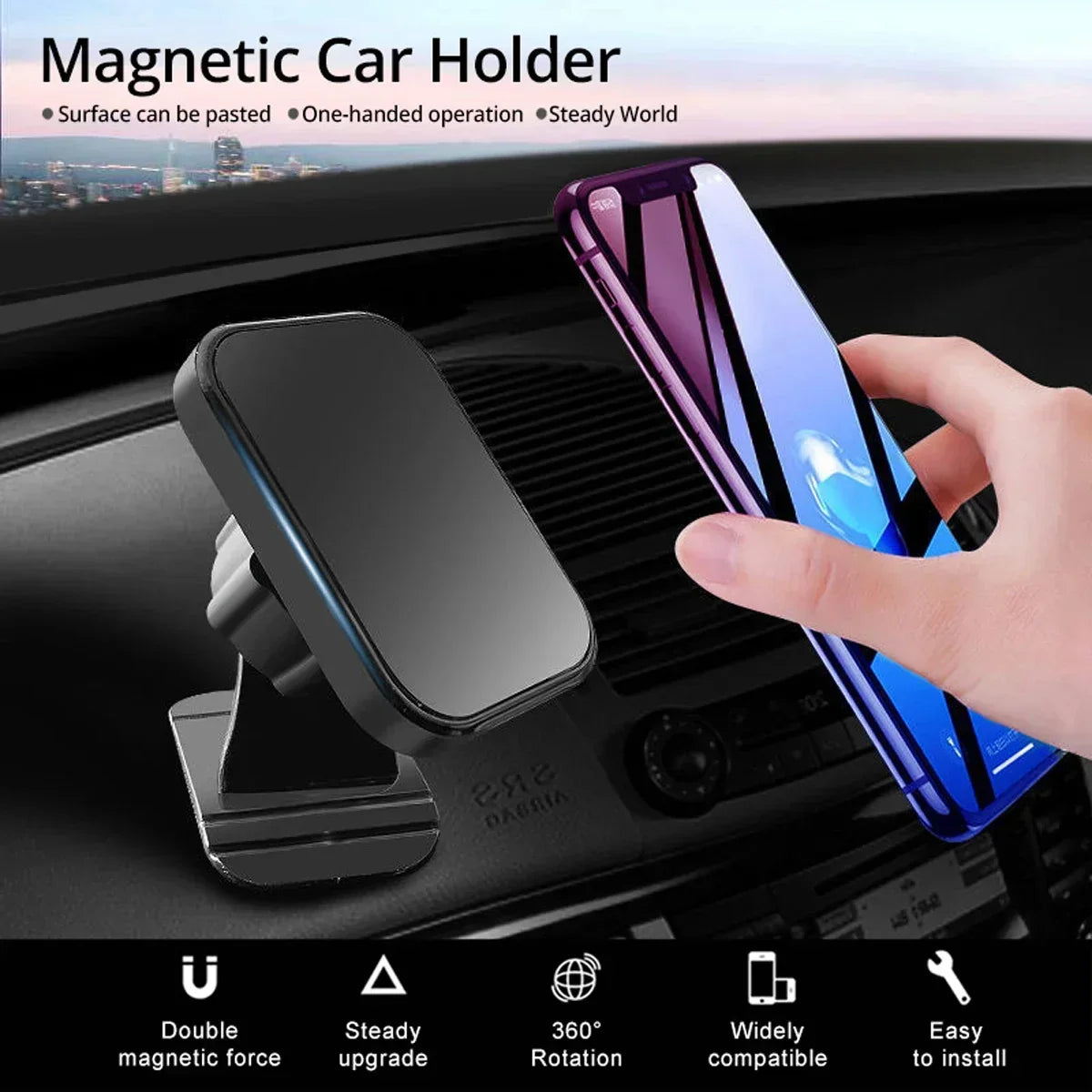 Magnetic Car Phone Holder Air Vent Mount Universal Dashboard Stand