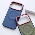 MagSafe Woven Leather iPhone Case TPU Soft Anti-Fingerprint Magnetic Cover
