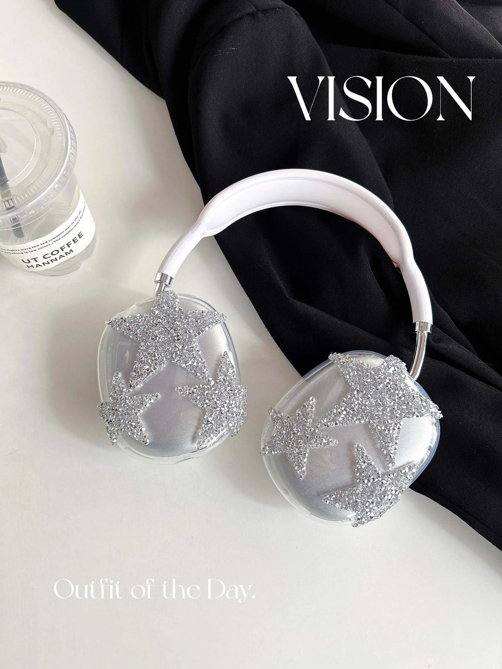 Cute Bling Star AirPods Max Case Soft Silicone Cartoon Protective Cover