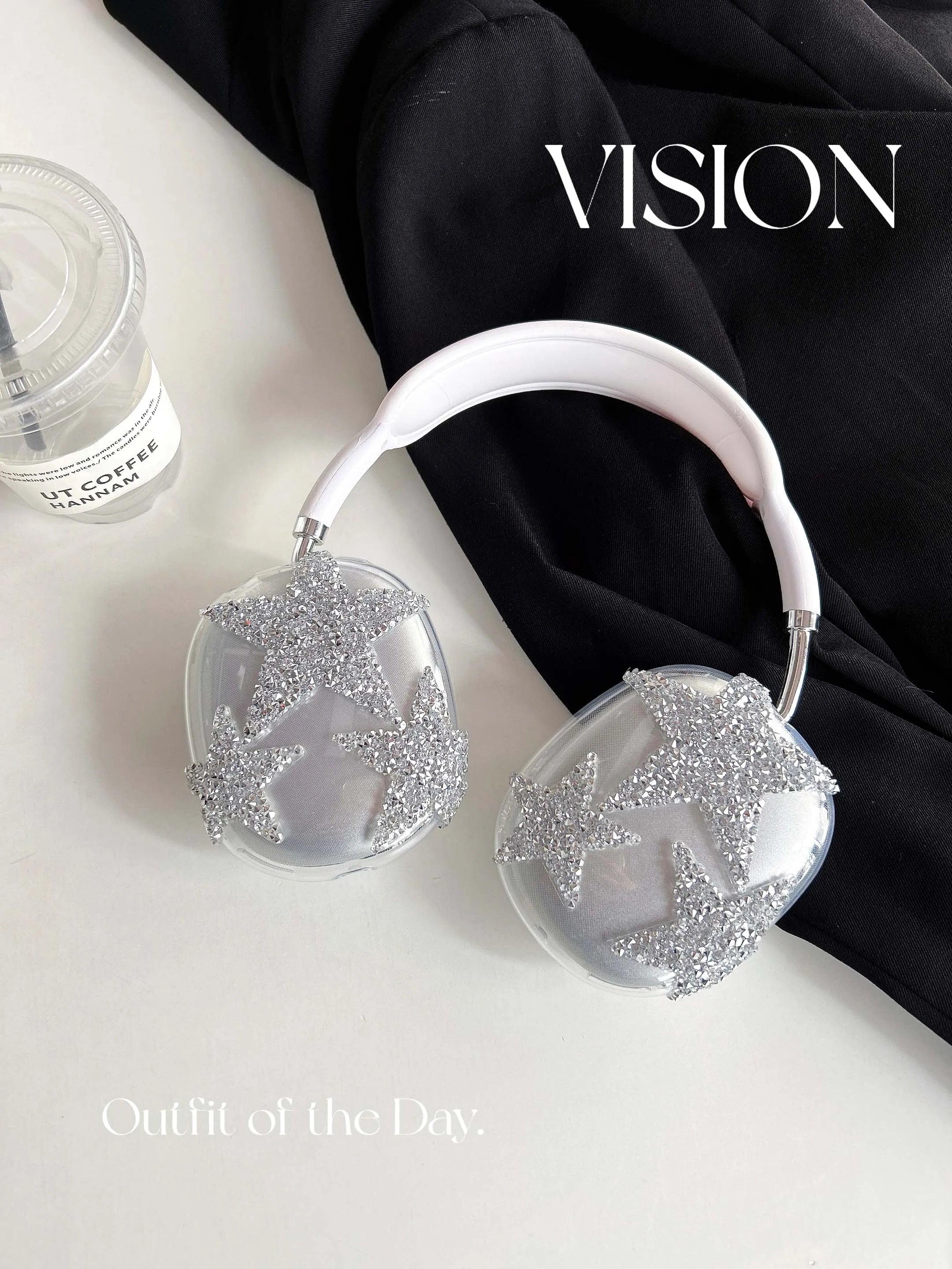 Cute Bling Star AirPods Max Case Soft Silicone Cartoon Protective Cover