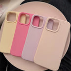 Dopamine Color Silicone iPhone Case Soft Solid Color Shockproof Cover
