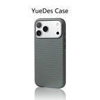 Luxury Diamond Texture MagSafe Leather iPhone Case Alloy Lens Protective Cover