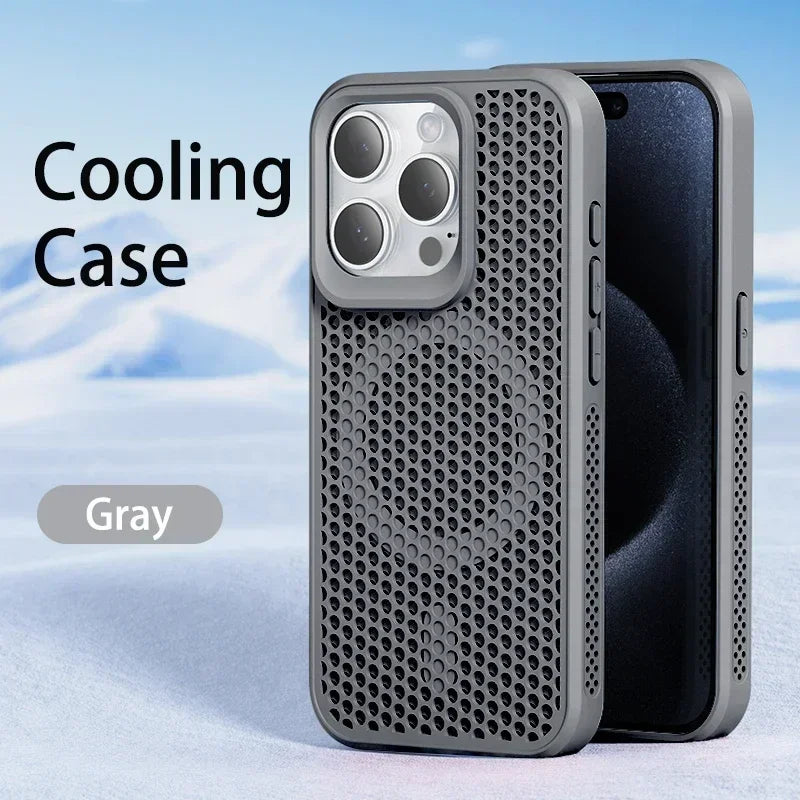 MagSafe Cooling Mesh iPhone Case Heat Dissipation Breathable Shockproof Cover