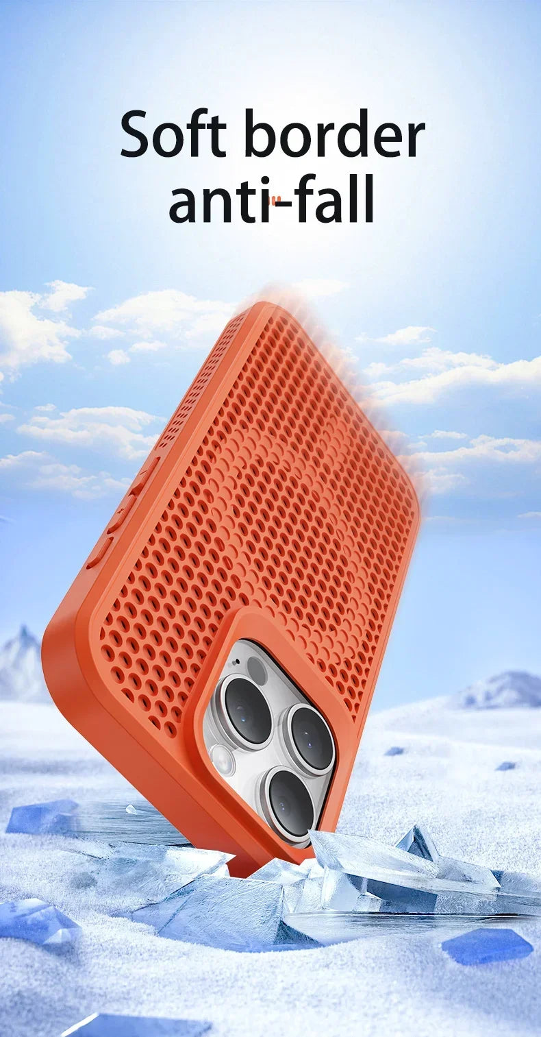 MagSafe Cooling Mesh iPhone Case Heat Dissipation Breathable Shockproof Cover