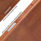 Luxury Retro Leather MagSafe iPhone Case Business Magnetic Alloy Lens Cover