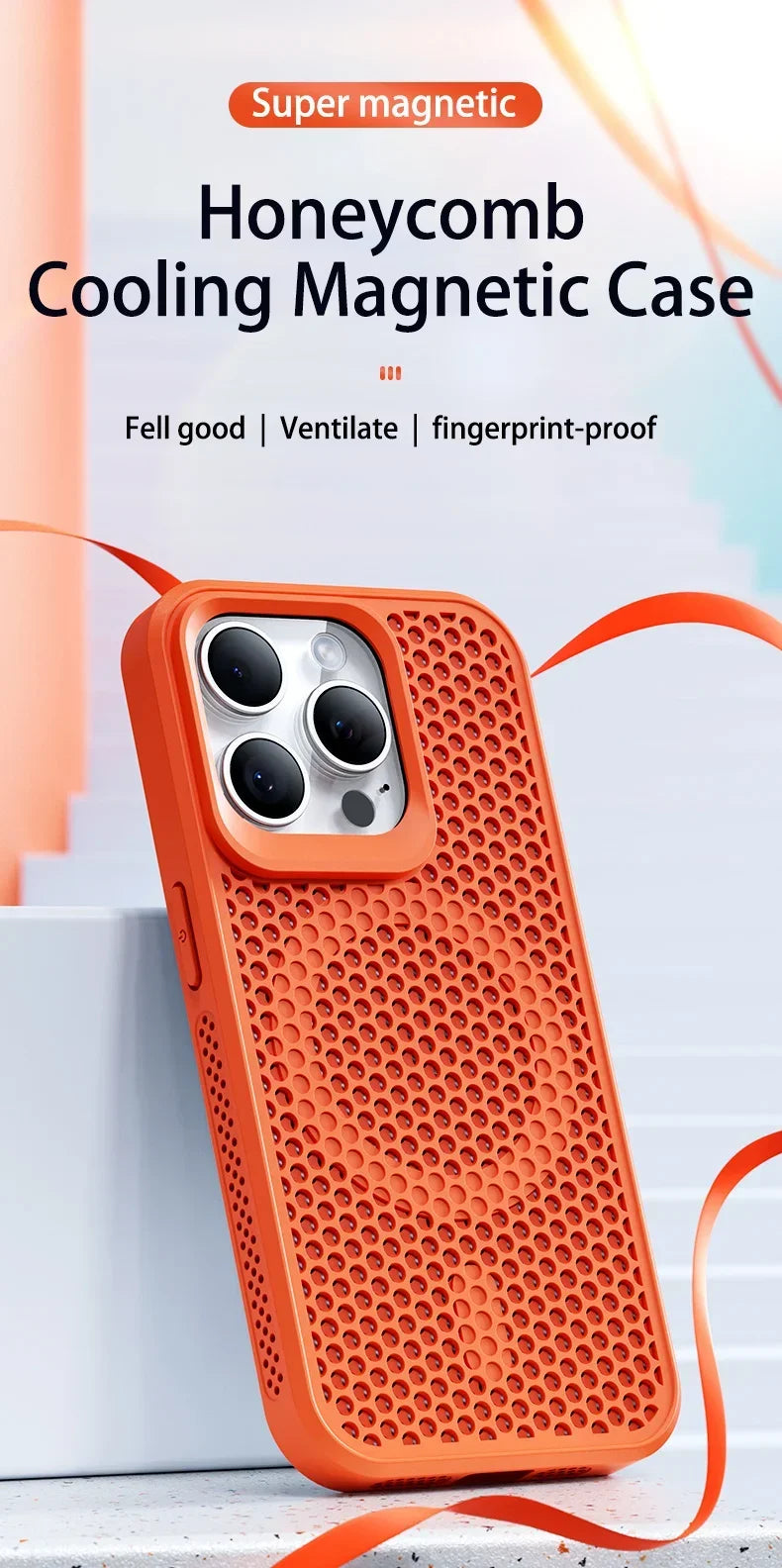 MagSafe Cooling Mesh iPhone Case Heat Dissipation Breathable Shockproof Cover