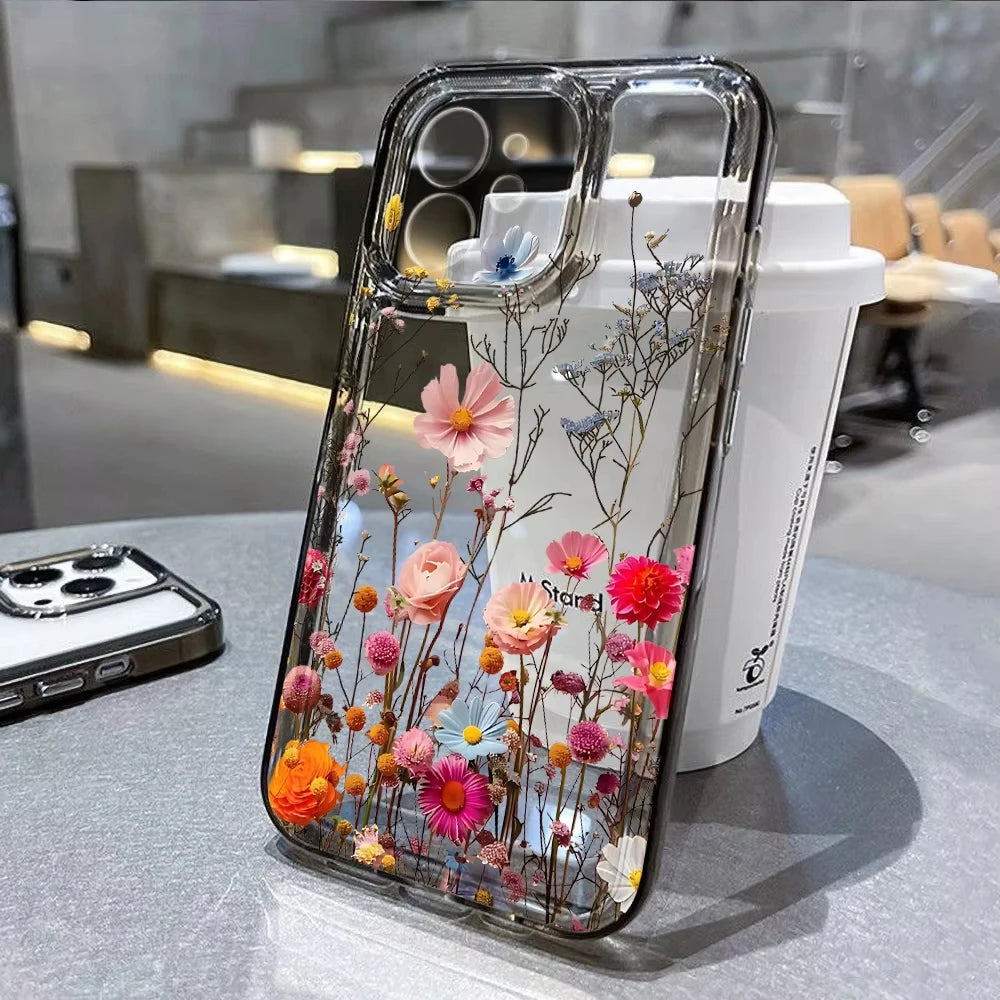 Flower Transparent iPhone Case Shockproof Silicone Soft Protective Cover Main image