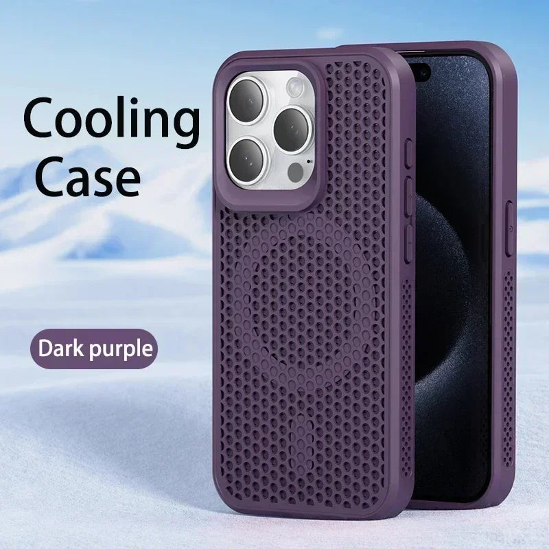 MagSafe Cooling Mesh iPhone Case Heat Dissipation Breathable Shockproof Cover