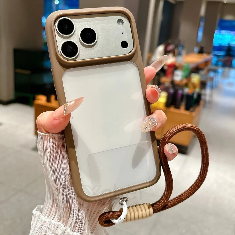 Crystal Clear iPhone Case with Camera Touch Button Shockproof Protective Cover