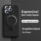 Magnetic Ring Stand iPhone Case 360° Rotating MagSafe Silicone Cover