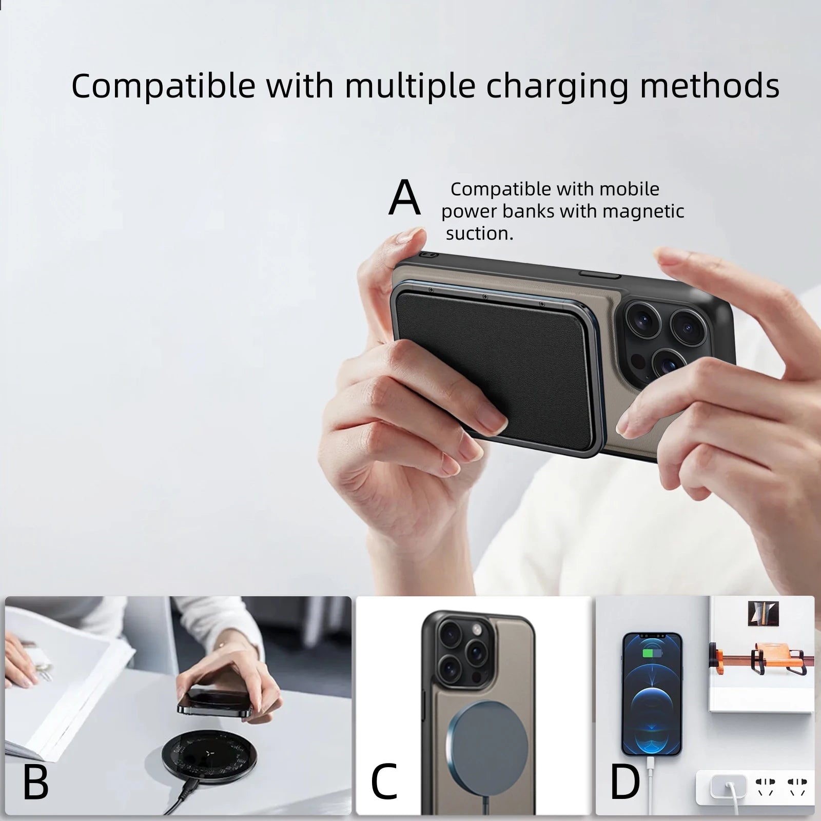 2-in-1 Magnetic Detachable Leather iPhone Case Wallet Card Holder Cover