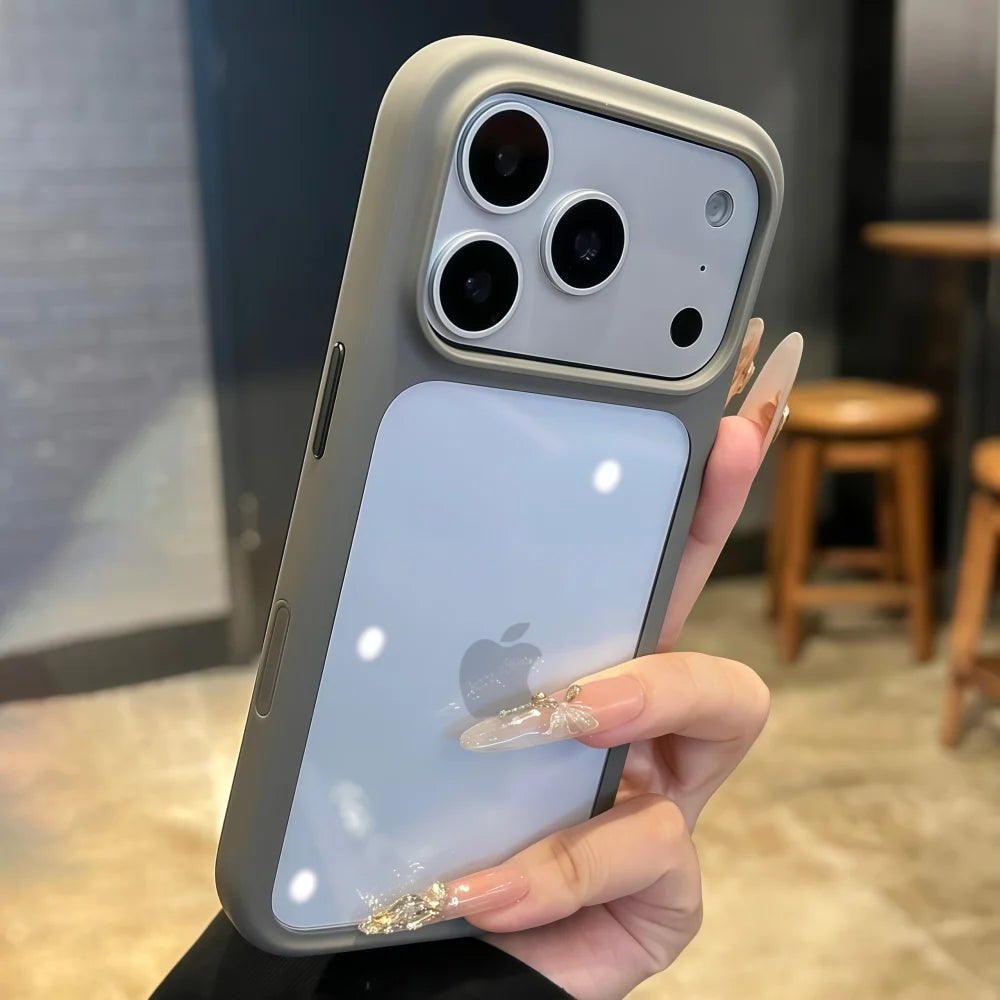 Crystal Clear iPhone Case with Camera Touch Button Shockproof Protective Cover