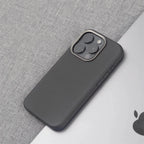 Luxury PU Leather Magnetic iPhone Case Alloy Lens Frame MagSafe Cover