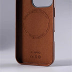 Luxury Retro Leather MagSafe iPhone Case Business Magnetic Alloy Lens Cover